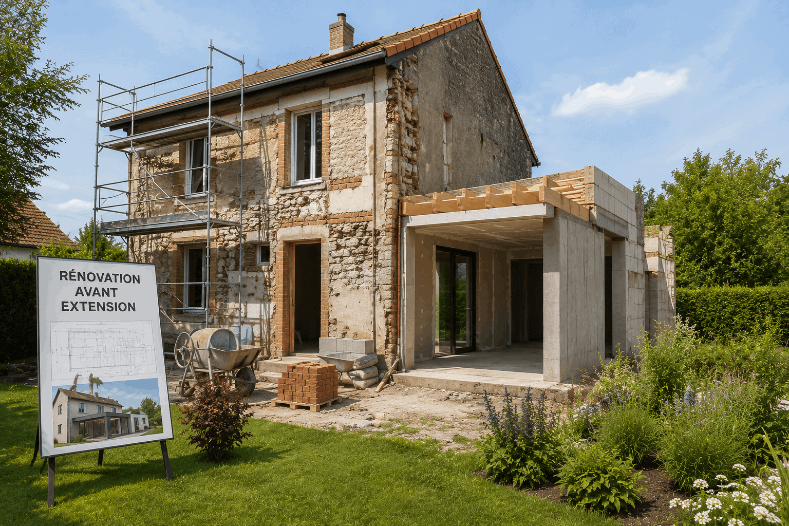 Travaux de rénovation avant extension de maison réalisés par une entreprise de rénovation et d'extension à Strasbourg