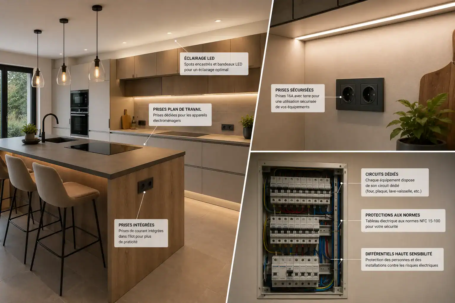 Installation électrique et éclairage pour rénovation de cuisine à Strasbourg