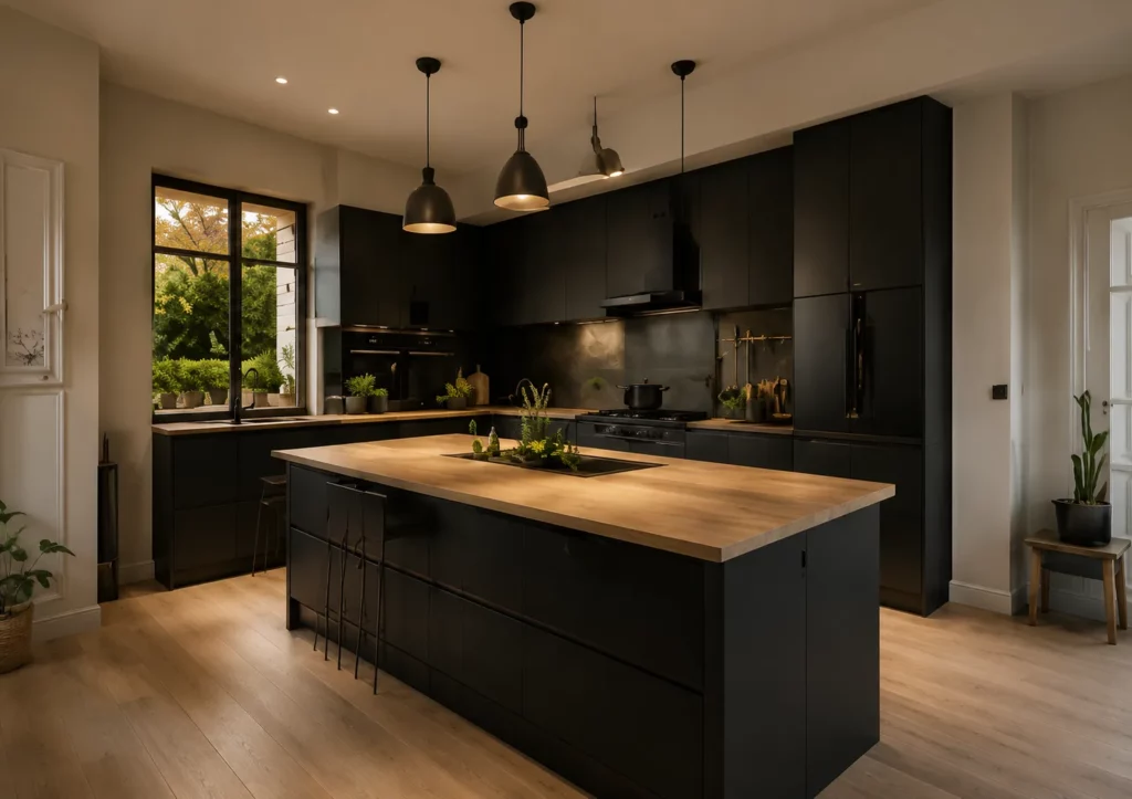 Cuisine contemporaine conçue et réalisée par une entreprise générale du bâtiment à Strasbourg.