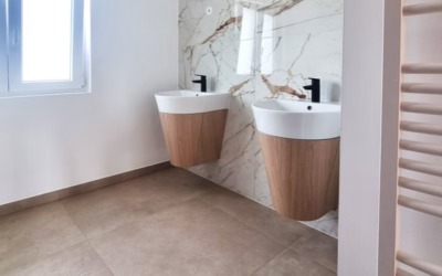 12 Salle de bain avec carrelage effet marbre Marazzi