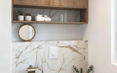 14 salle de bain Meuble sur mesure en niche